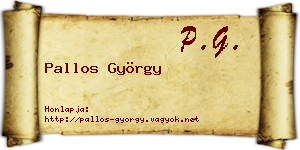 Pallos György névjegykártya